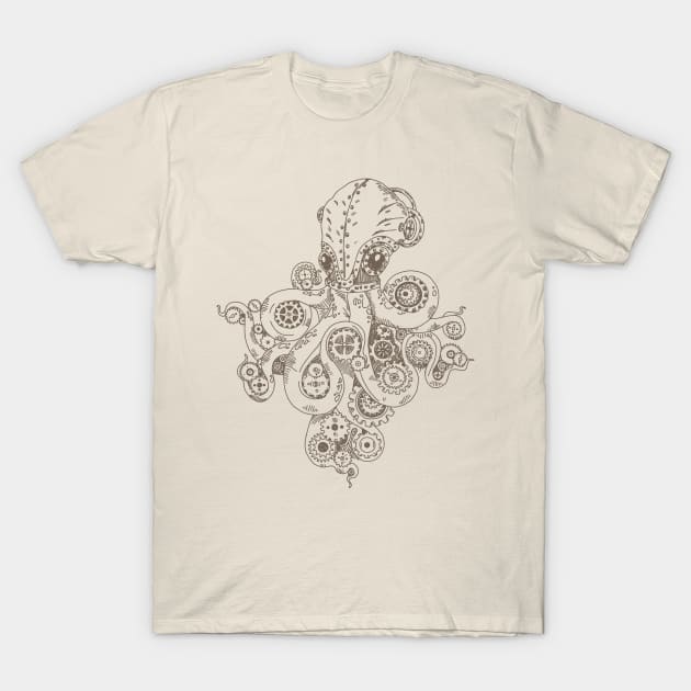 Steampunk Mechanical Octopus T-Shirt by Digster